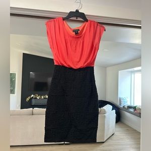 Black and coral dress